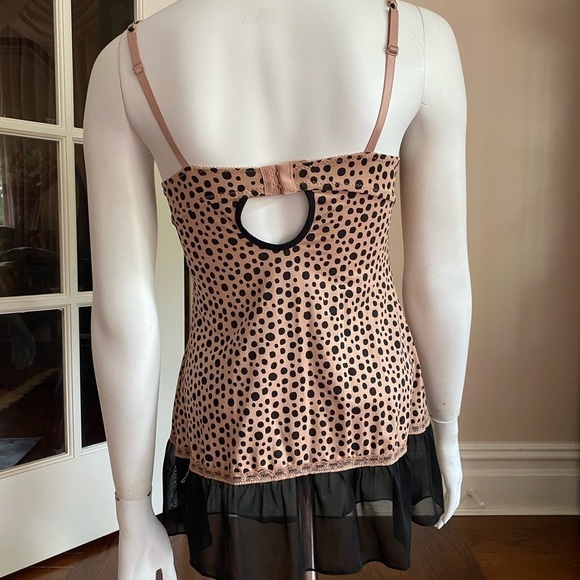 - Babydoll Chemise with Sheer Black Lace Trim - Picture 3 of 4